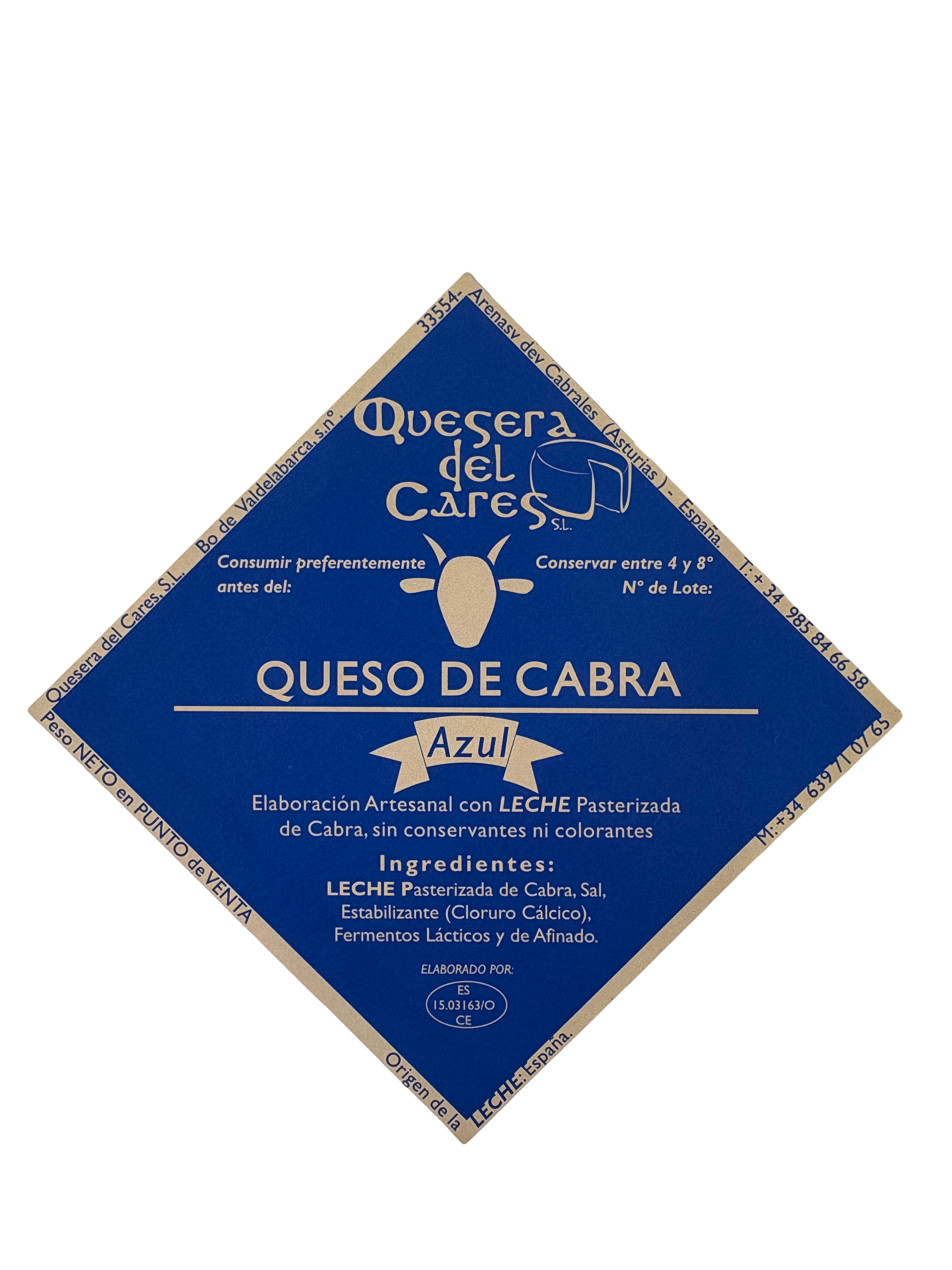 Queso de cabra azul de leche pasteurizada