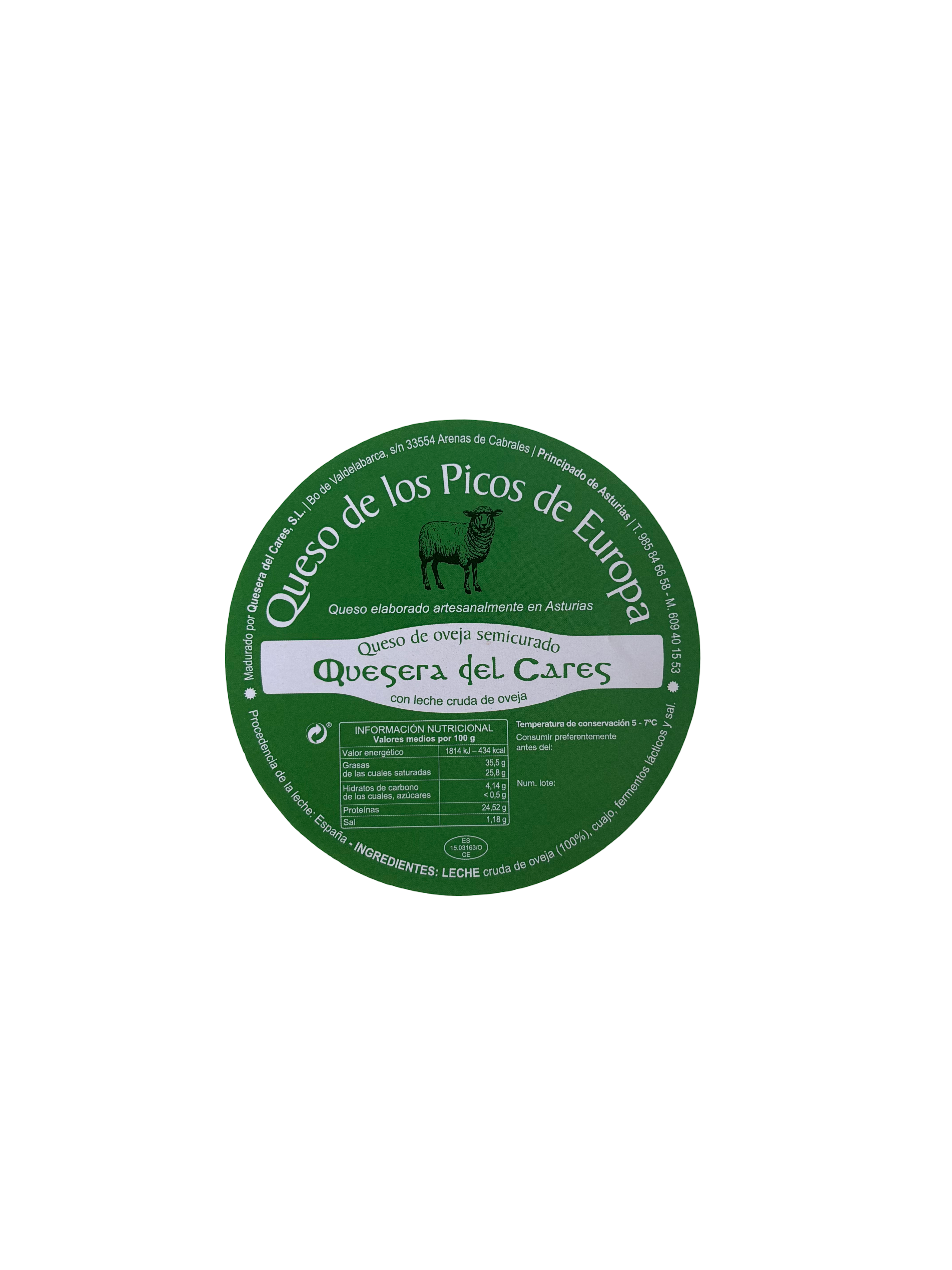 Queso de oveja semicurado de leche cruda